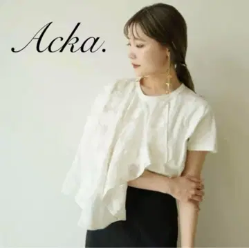 [Acka] 레이스 비대칭 T셔츠 jacqard lace tee