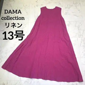 [ DAMA ] 린넨 슬리브리스 롱 원피스 쇼킹 핑크