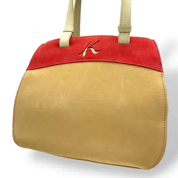 kitamura 키타무라 핸드백 스웨이드 투톤 스티치 가죽