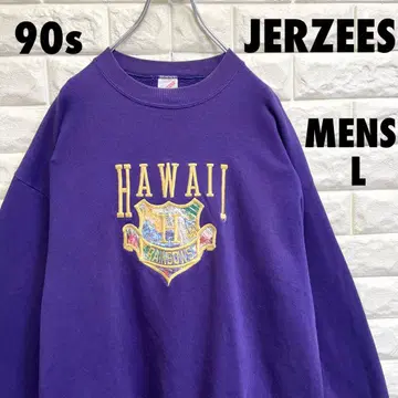 90s 저지 Hawaii 자수 맨투맨 USA제 남성용 L 사이즈