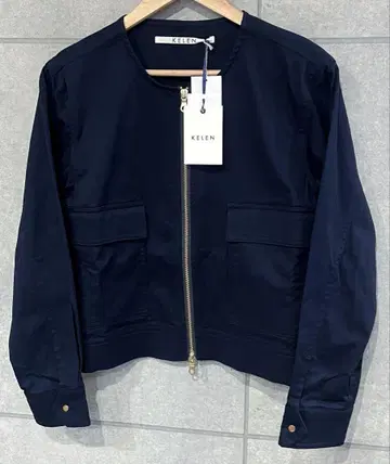 새상품 KELEN 케렌 노카라 자켓 Kuhari W 지퍼 네이비