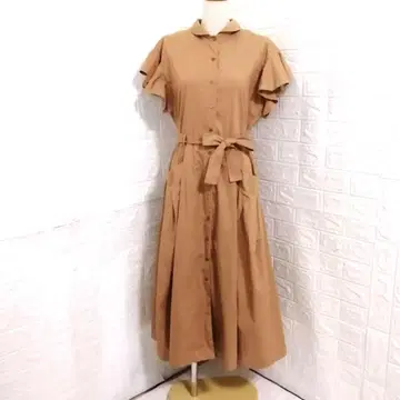 TARA JARMON 소매 프릴 롱 셔츠 원피스