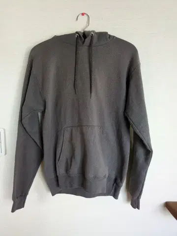 Hanes 그레이 후드 부착 후드티 S