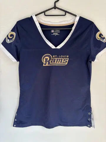 NFL 세인트루이스 램스 로고 자수 티셔츠 게임 셔츠