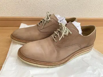 콜한 베이지 가죽 가죽 신발 26cm
