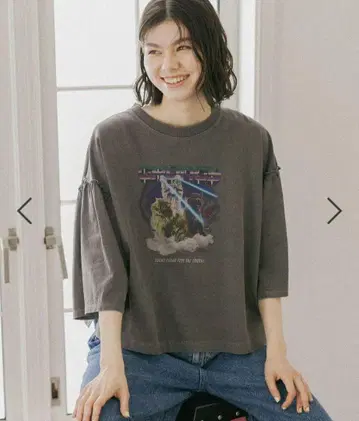[ 새상품 ] 니코앤드 스페이스 애니멀 프릴 TEE 차콜 L