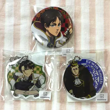 진격의 거인 마루쿠지 체스 style 캔뱃지 아크릴 키링 엘렌 리바이