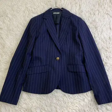 새상품급 SUIT SELECT 네이비 블레이저 스트라이프 골드 버튼