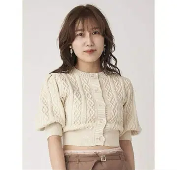 LILY BROWN 크롭 케이블 니트탑 택 포함 새상품