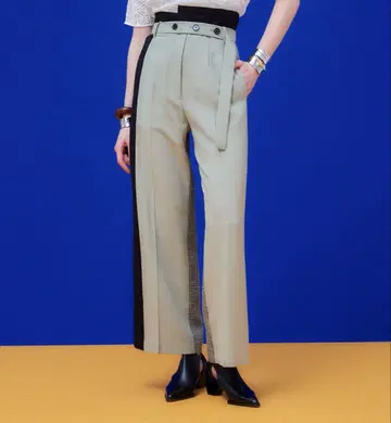 벨티드 투 페이스 팬츠 그린