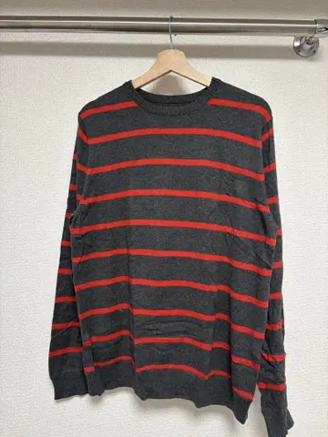sonoma 그레이/빨간색 스트라이프 긴팔 티셔츠 cotton knit