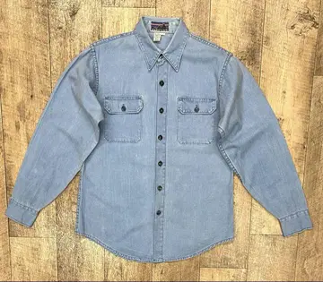 70'S PATAGONIA 초기 택 캔버스 긴팔 워크 셔츠 블루