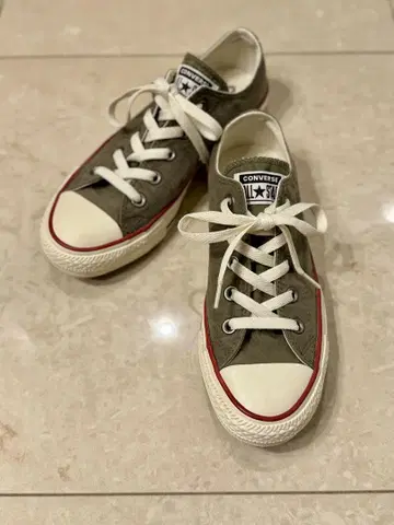 미사용 새상품 23cm 컨버스 올리브 밀리터리 그린 로우컷 스니커즈