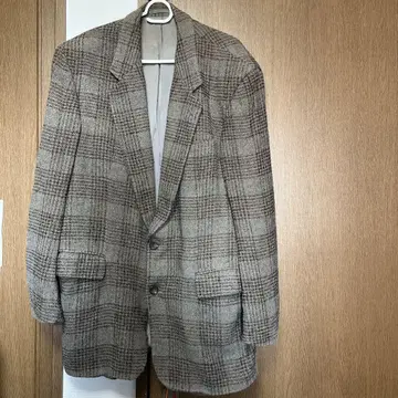 Hugo boss 체크 무늬 테일러드 자켓 울 혼방