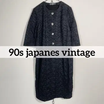 일본제 90s 빈티지 메쉬 자카드 레트로 원피스 보타니컬