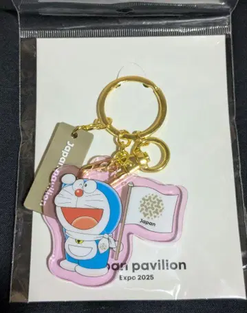 오사카 만박 EXPO 회장 한정판 일본관 도라에몽 키링 빨간색 레드 핑크