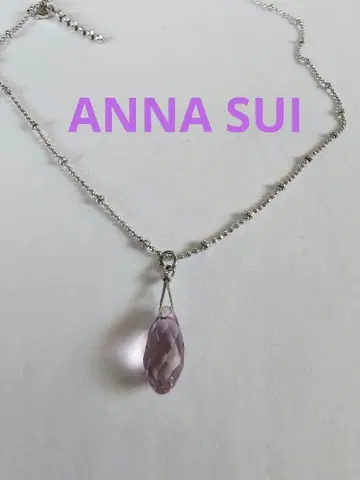 ANNA SUI 핑크 크리스탈 펜던트 목걸이