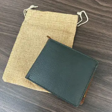 미사용 새상품 LUCHIADA 접이식 지갑 가죽 남성용 다크 그린