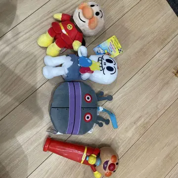 호빵맨 봉제 인형 3개 + 마이크 세트