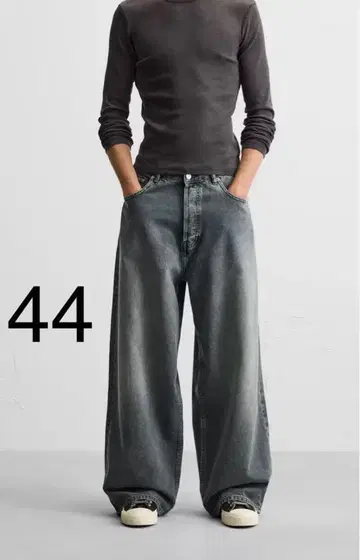 ZARA 슈퍼 배기 핏 청바지 EU44 JP34