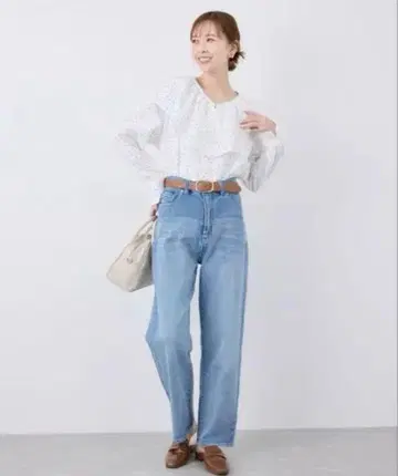 허리 혁명 데님 로페피크닉 하이웨스트 라이트 블루 데님