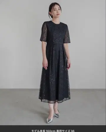 kaene 스팽글 자수 드레스