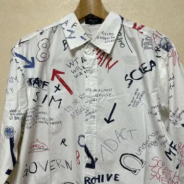 그래픽 프린트 긴팔 셔츠 ~면 100%~ 사이즈 XL ~구제 의류