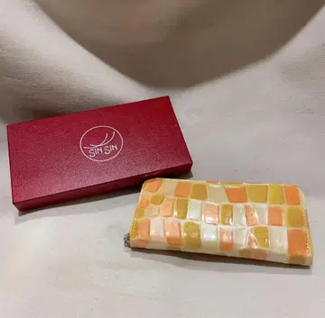 SIN SIN 모자이크 장지갑 박스 포함 옐로우 컬러