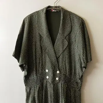 도트 무늬 하프 팬츠 올인원 us vintage 80s 90s