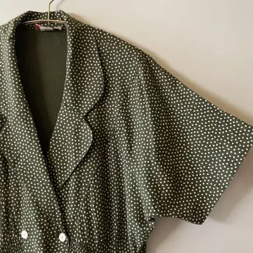 도트 무늬 하프 팬츠 올인원 us vintage 80s 90s