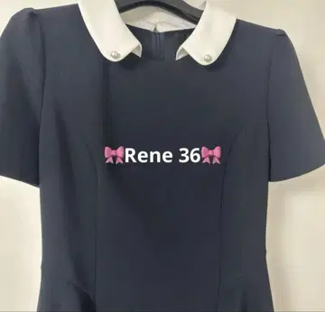Rene 36 화이트 카라 원피스 퍼펙트 네이비
