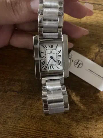 새상품 여성용 손목시계 실버 은색 스퀘어형 탱크