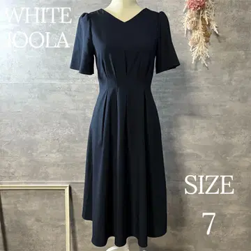 화이트 조라 린넨 라이크 린넨 조 멜란지 핏 & 플레어 원피스
