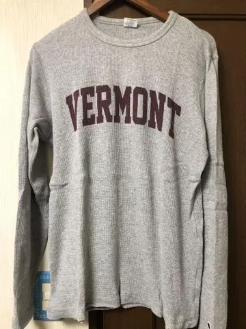 챔피온 그레이 Vermont 프린트 긴팔 써멀 빈티지