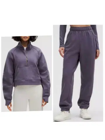 택 포함 새상품 Lululemon Scuba 하프 지퍼 맨투맨 상하의