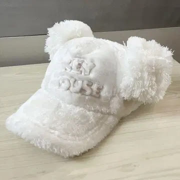 미키 귀도리 모자 화이트