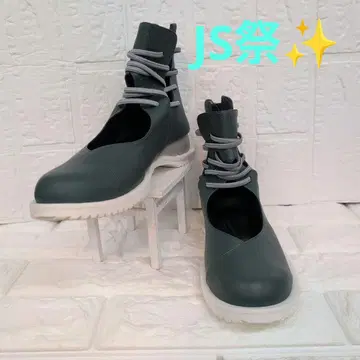 JS 하트 라벨 레이스업 부티 신발 22cm