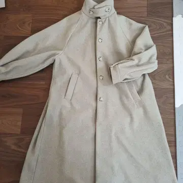 베이지 울풍 롱 코트