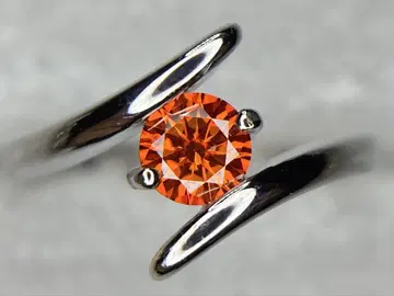 모이사나이트(오렌지) 0.5ct 트위스티드 암 반지 GRA 인증서
