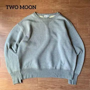 TWO MOON 양V 크루넥 맨투맨 짧은 기장 그레이 L 사이즈