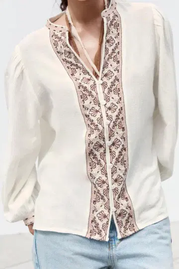 ZARA 자라 자수 셔츠 S