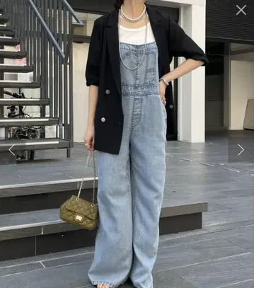 DouDou 미사용 리오셀 데님 올인원