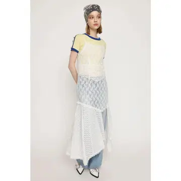 [ 완판템 ] SLY COMBINATION LACE 드레스 화이트