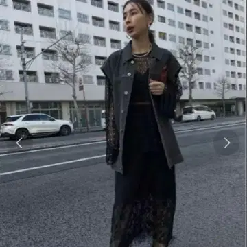 ameri vintage MESH LAYERED DENIM JACKET