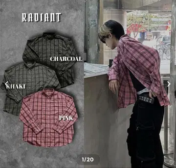 RADIANT 핑크 체크 셔츠