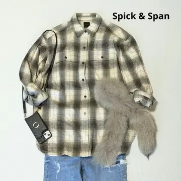 Spick & Span 스픽앤스팬 체크 루즈 플란넬 셔츠