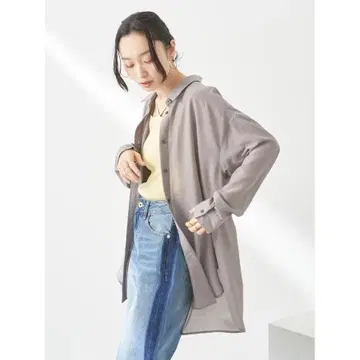 스트라이프 earth 시어 셔츠 그레이 베이지