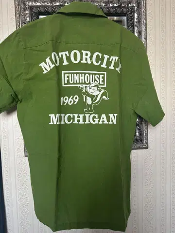 MOTORCITY FUNHOUSE 반팔 볼링 셔츠 그린