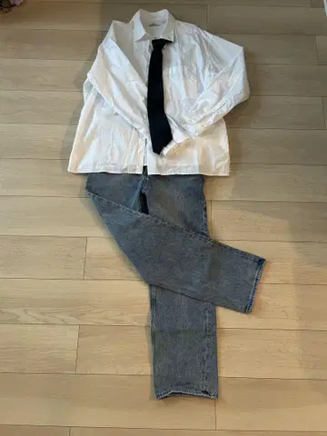 셋업 전지 촬영 3종 세트 유니클로C 브로드 오버 사이즈 셔츠