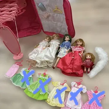 리카짱 인형 5체와 정리 박스